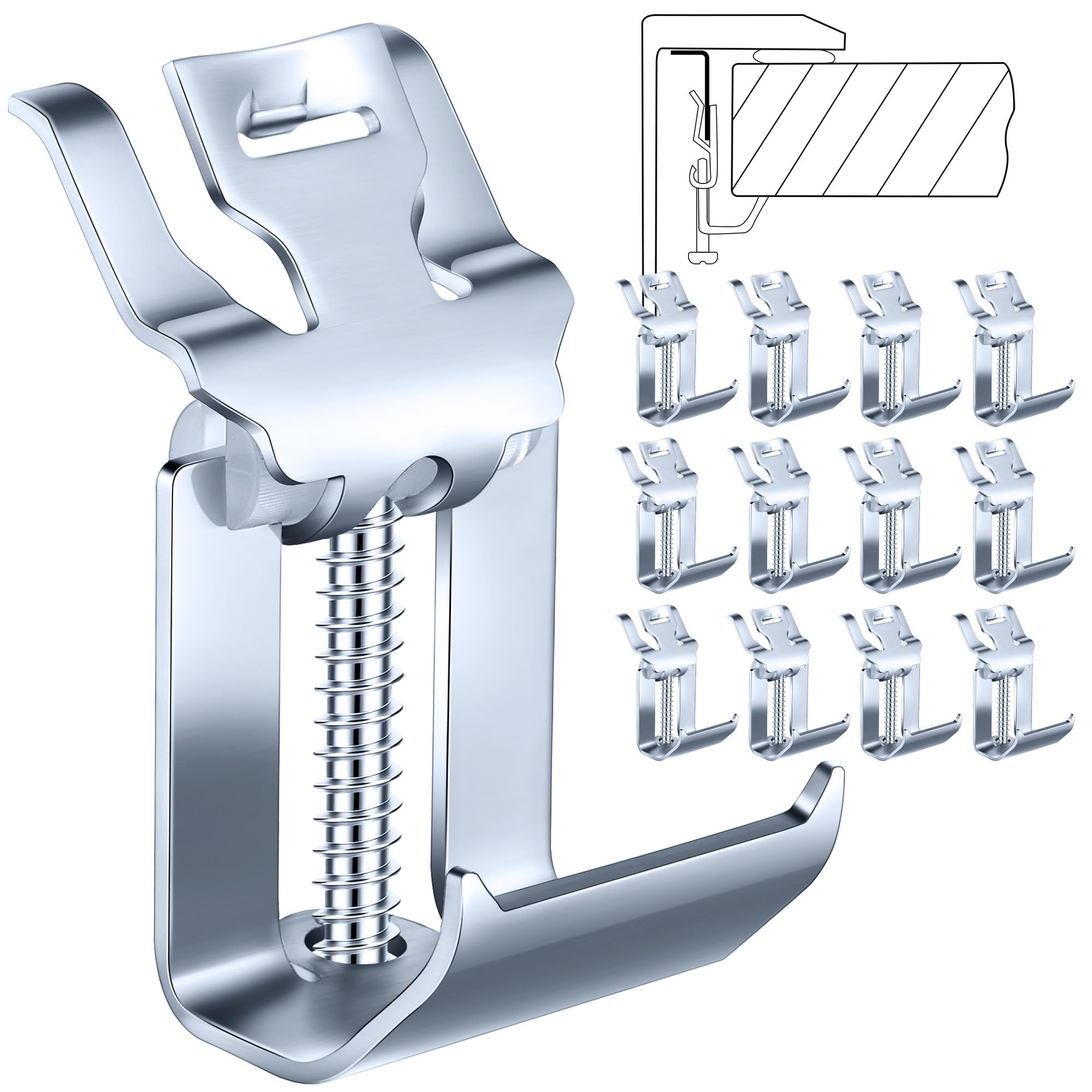 Photo 1 of Dreyoo 12 Pack Stainless Steel Sink Clips, Undermount Sink Clips Compatible with Serene Valley Topmount Sink NSA103, Undermount Clips Easy to Install, Rust Resistant Support Hardware