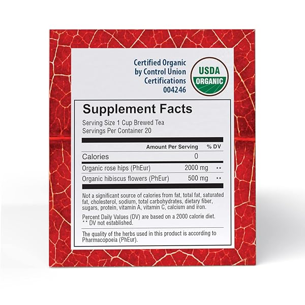 GOOD NATURE ORGANIC HERBAL TEA (PACK OF 3) – 60 TOTAL TEA BAGS (ROSE HIPS AND HIBISCUS)