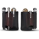 VIPERAED PJ38 Leather Multitool Sheath for Men, 4-in-1 Utility Leather Holster, EDC Pocket Organizer for Pocket Knife Multitool Flashlight and Pen