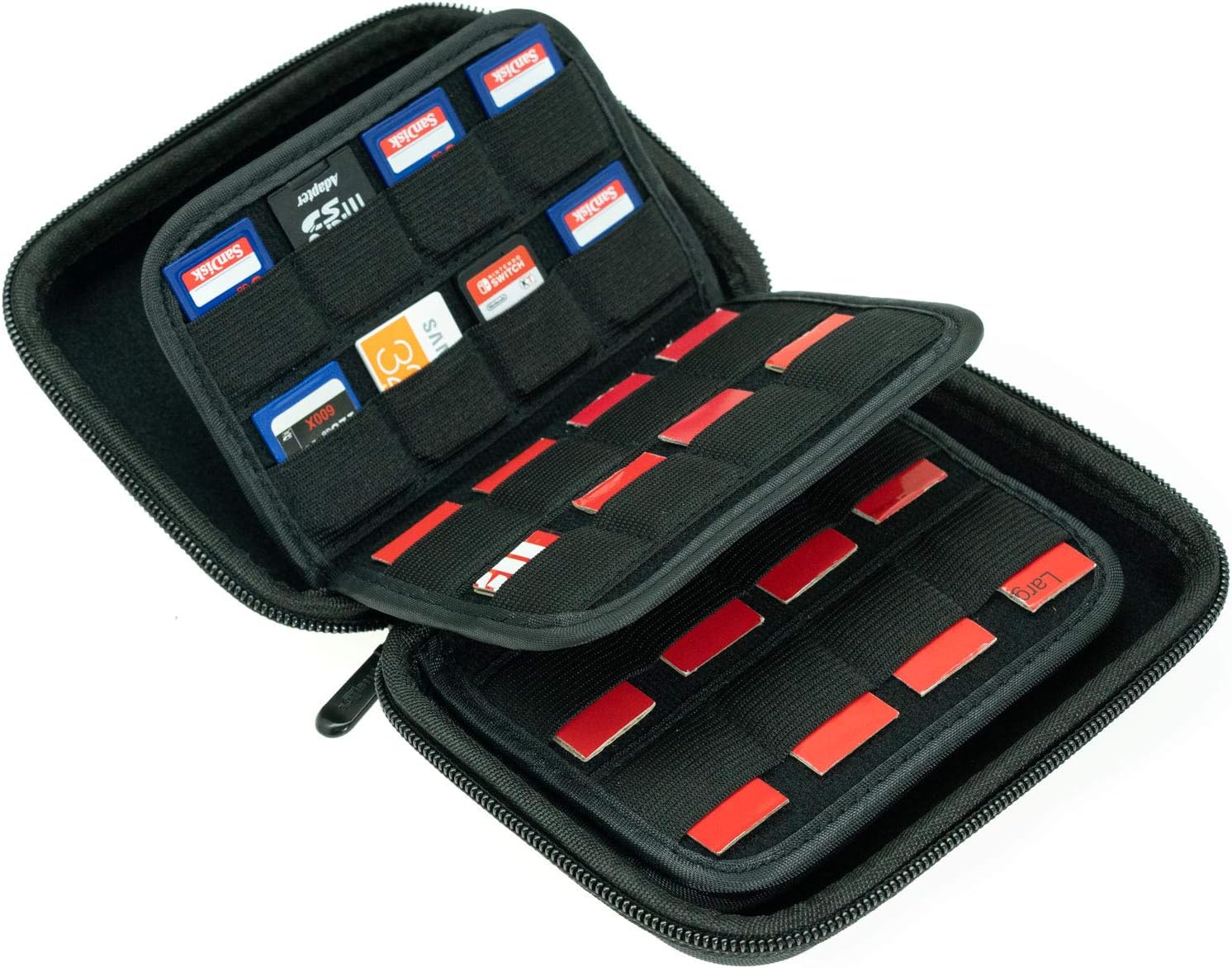 Large Capacity 63 Slots Storage Case Holder for SD Memory Cards Switch Game Cartridges, PS Vita Game and Micro SD Cards - Image 4