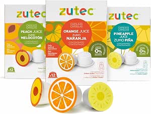 Zutec - Cápsulas de Zumo Surtido (Naranja, Piña y Melocotón) - Compatibles  con cafeteras Dolce Gusto* - 3 Estuches de 12 cápsulas - 36 cápsulas :  Amazon.es: Alimentación y bebidas