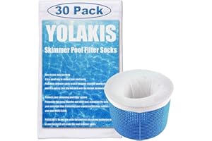 YOLAKIS 30 Pack Pool Skimmer Socks Ultra Fine Mesh Filter Skimmer Socks Great Ideal to Protect Your Inground and above Ground Pool Filter System (30)