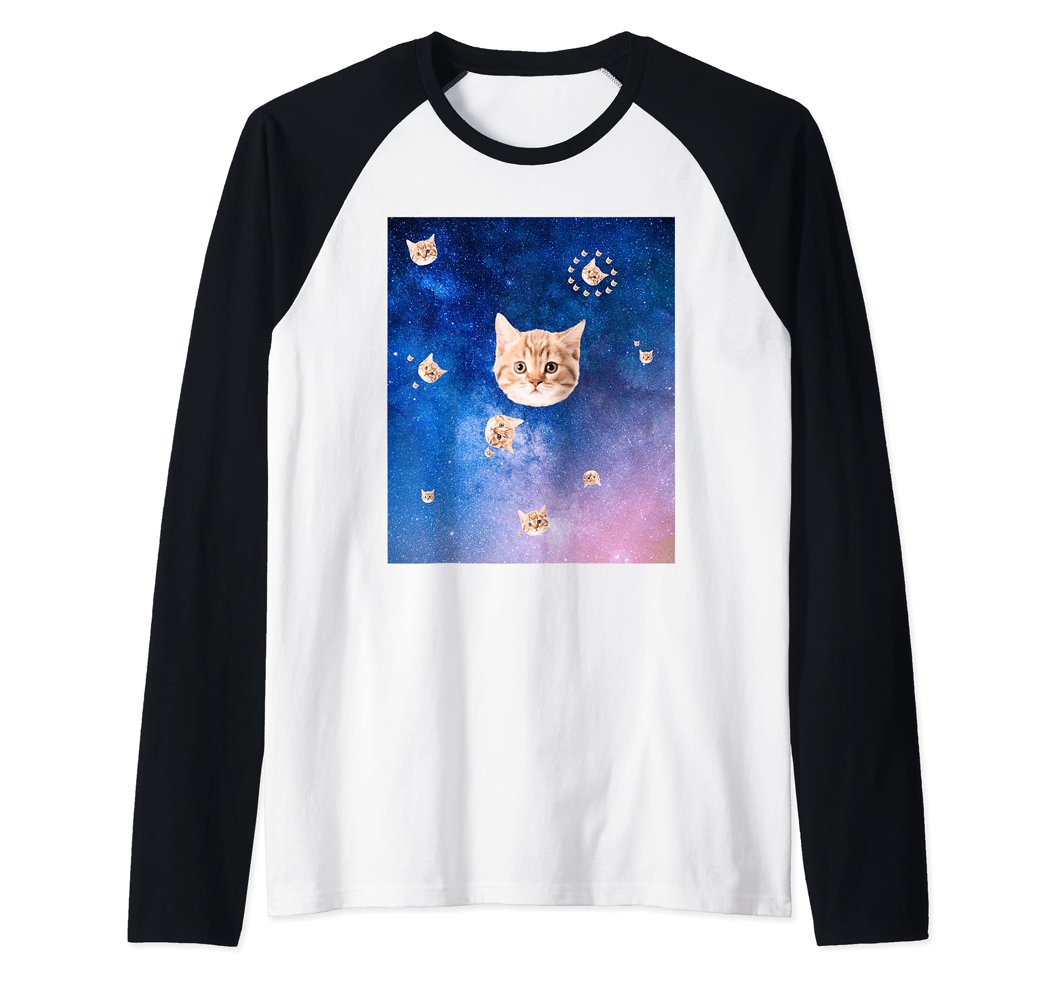 Kitty Universe Cat Galaxy Funny Feline Lovers Raglan Baseball Tee