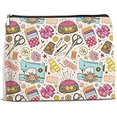 UPNEGE Sewing Gifts Makeup Bag for Women Cute Quilting Tools Organizer Cosmetic Pouch Gifts for Sewing Lovers Quilters Crafters