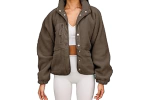 Aoang Womens Winter Coats Casual Lapel Long Sleeve Fleece Faux Fur Jacket