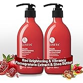 Luseta Red Hair Shampoo & Conditioner Set for Color Treated, Sulfate and Paraben Free for Copper Brightening, Strengthening Follicles With Pomegranate Extract 2 x 16.9oz