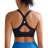 RUNNING GIRL Sports Bra for Women,Y Back Molded Cup Strappy Running Sports Bra with Sewn in Pads
