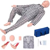Medical Mannequin for Training, Male-Female Patient Care Medical Manikin Highly Simulated Nursing Mannequin with 3 Muscle Module &amp; Patient Gown &amp; Urinary for Teaching Pratice