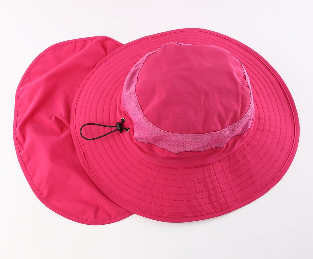 Home Prefer Outdoor UPF50+ Mesh Sun Hat Wide Brim Fishing Hat with Neck Flap (Dark Gray): Clothing