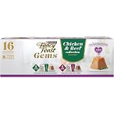 Purina Fancy Feast Gems Wet Cat Food, Chicken or Beef, 8 ct. Variety Box | 16 single servings, mousse pate with savory gravy, made with no artificial preservatives, 100 percent complete and balanced