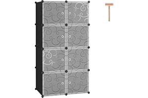 C&AHOME Cube Storage Organizer, 8- Cube DIY Plastic Closet Cabinet, Modular Book Shelf Organizer Units, Storage Shelving Idea