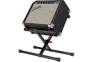 STRICH Amp Guitar Stand, Middle Profile Guitar Combo Speaker Stand, X-Shape Folding Amplifier Stand, Fully Collapsible, Black, SAT-02