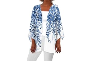 COTECRAM Womens 2024 Summer Floral Printed Cardigan Long Sleeve Kimono Loose Cover Up Casual Blouse Tops Cruise Outfits