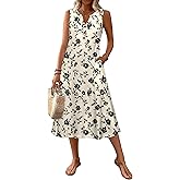 Zeagoo Summer Dress for Women 2026 Sleeveless Tank Midi Dress Vacation Beach Sundress Aline Boho Clothing