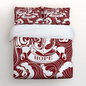 Amazon Com Charmhome Anchor Wave Pattern Duvet Cover 4 Pieces