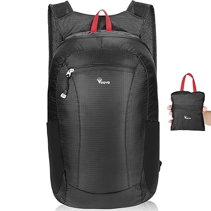 Voova Hiking Foldable Waterproof Travel Lightweight Backpack Daypack Camping Outdoor For Women Men20lblack