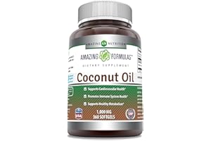 AMAZING NUTRITION Amazing Formulas Extra Virgin Coconut Oil 1000mg 360 Softgels Supplement | Non-GMO | Gluten Free