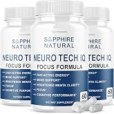 Neuro Tech IQ Capsules, Official NeuroTech IQ Pills Supplement for Brain Health &amp; Memory Support - Maximum Strength, Advanced Formula Nootropic Pills, NeuroTechIQ Health Support Reviews (3 Pack)