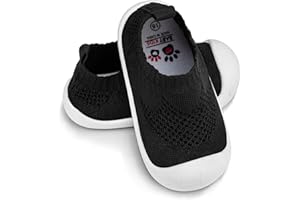 CHARROST Baby First-Walking Shoes 1-4 Years Kid Shoes Trainers Toddler Infant Boys Girls Soft Sole Non Slip Cotton Canvas Mesh Breathable Lightweight TPR Material Slip-on Sneakers Outdoor