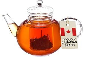 GROSCHE Monaco Glass Tea pot with infuser 1250 ml 42 fl. oz capacity. Glass Teapot with glass tea infuser, heatproof glass fo