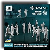SPALAH 00153 1/350 Set of Figures German Kriegsmarine Sailors 48 pcs 3D Printed kit Scale Model/Replica
