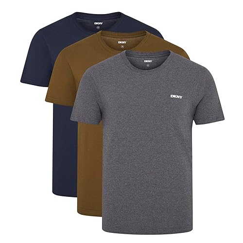 DKNY Men's Giants T-Shirt, Olive/Charcoal/Navy, XL (Pack of 3)