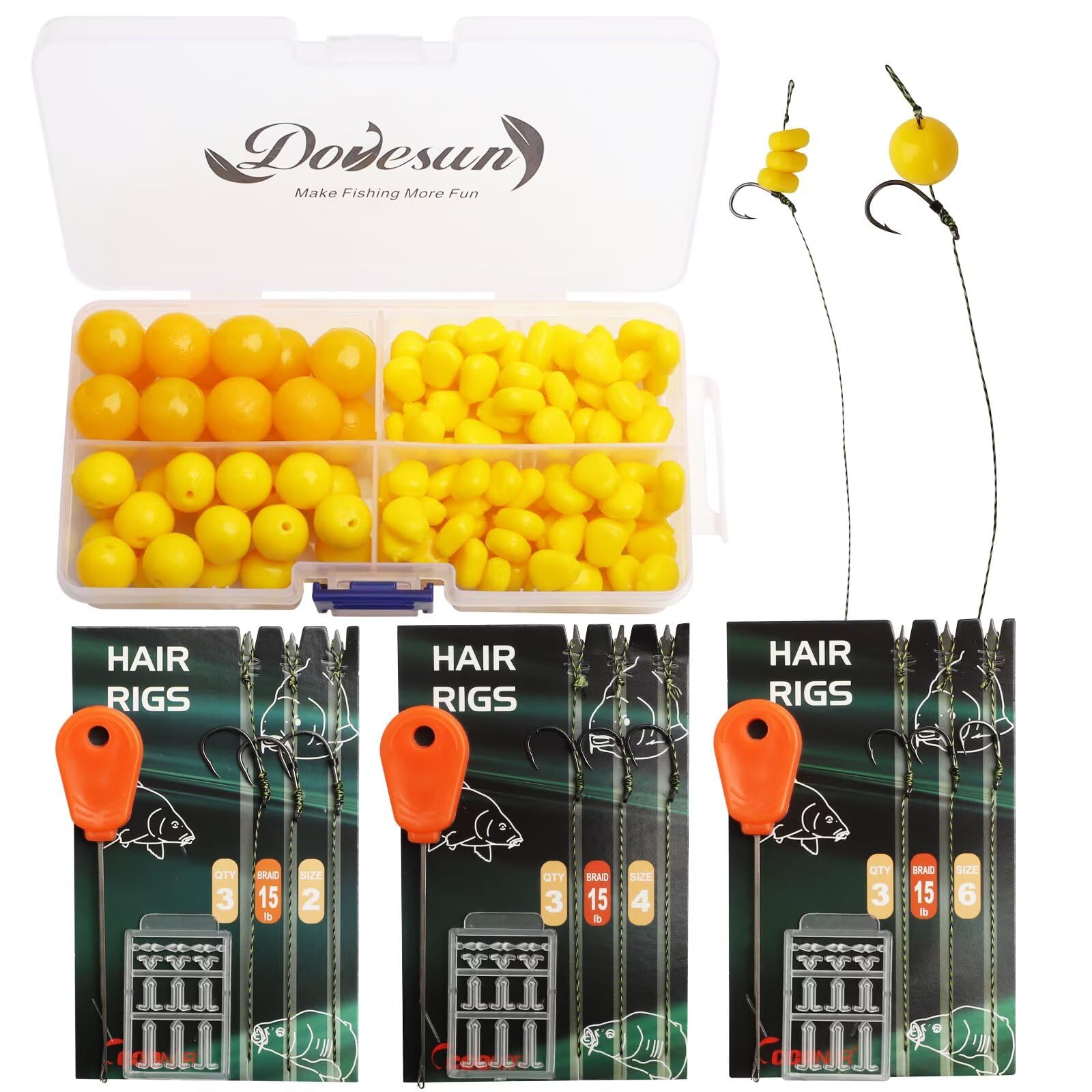 Dovesun Carp Fishing Hair Rigs - Rig Kit with 41/151pcs Hooks Set #4/#2