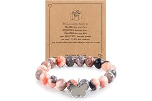 GAFOWM Bracelets for Girls, Natural Stone Girls Bracelets with blessing message card, Perfect Christmas Birthday Gifts for Daughter, Granddaughter, Niece, Daughter-in-Law