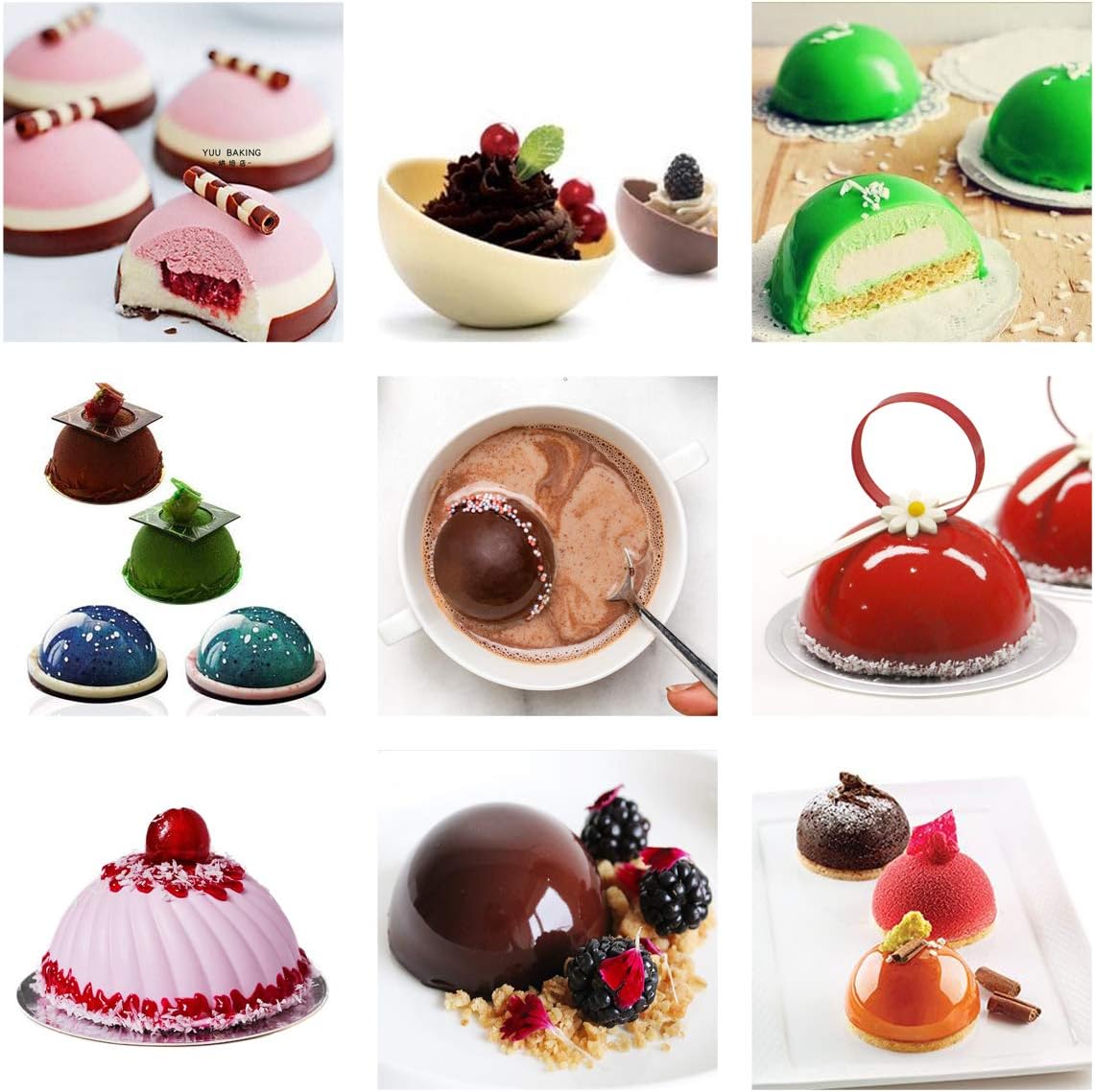 Jelly Cake Pudding Handmade Soap Bpa Free Cupcake Baking Pan Large 6 Holes Semi Sphere Silicone Mold 2 Packs Mold For Making Hot Chocolate Bomb Bakeware Bakeware Sets Horeto Com