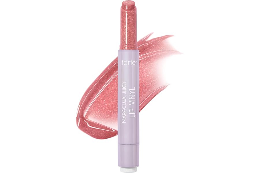 tarte maracuja juicy lip vinyl gloss – Hydrating & Volumizing Lipgloss Balm with Hyaluronic Acid, Vitamin E to Plump & Moisturize for Radiant, Fuller-Looking Lips, Vegan & Cruelty Free