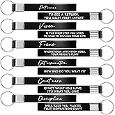 Sureio 24 Pcs Inspirational Key Chains Gift Bulk Silicone Employee Appreciation Gifts Motivational Keychains for Father Coworker Teacher Women Men Camp Gift