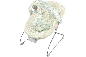FURMUBEI Portable Baby Bouncer Seat with 8 Melodies, 3 Vibration Levels & Adjustable Volume, Foldable Infant Bouncer Rocker with Safety Harness for Baby 0-6 Months, Indoor & Outdoor Use BR2404