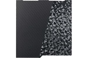 CNZTHDY Kobra 3 3D Printer Double Sided Glossy PET Carbon Fiber Pattern and Smooth PEO Build Plate Sheet, Flexible Removable Spring Steel Heated Printing Bed Platform Mat 256x268mm