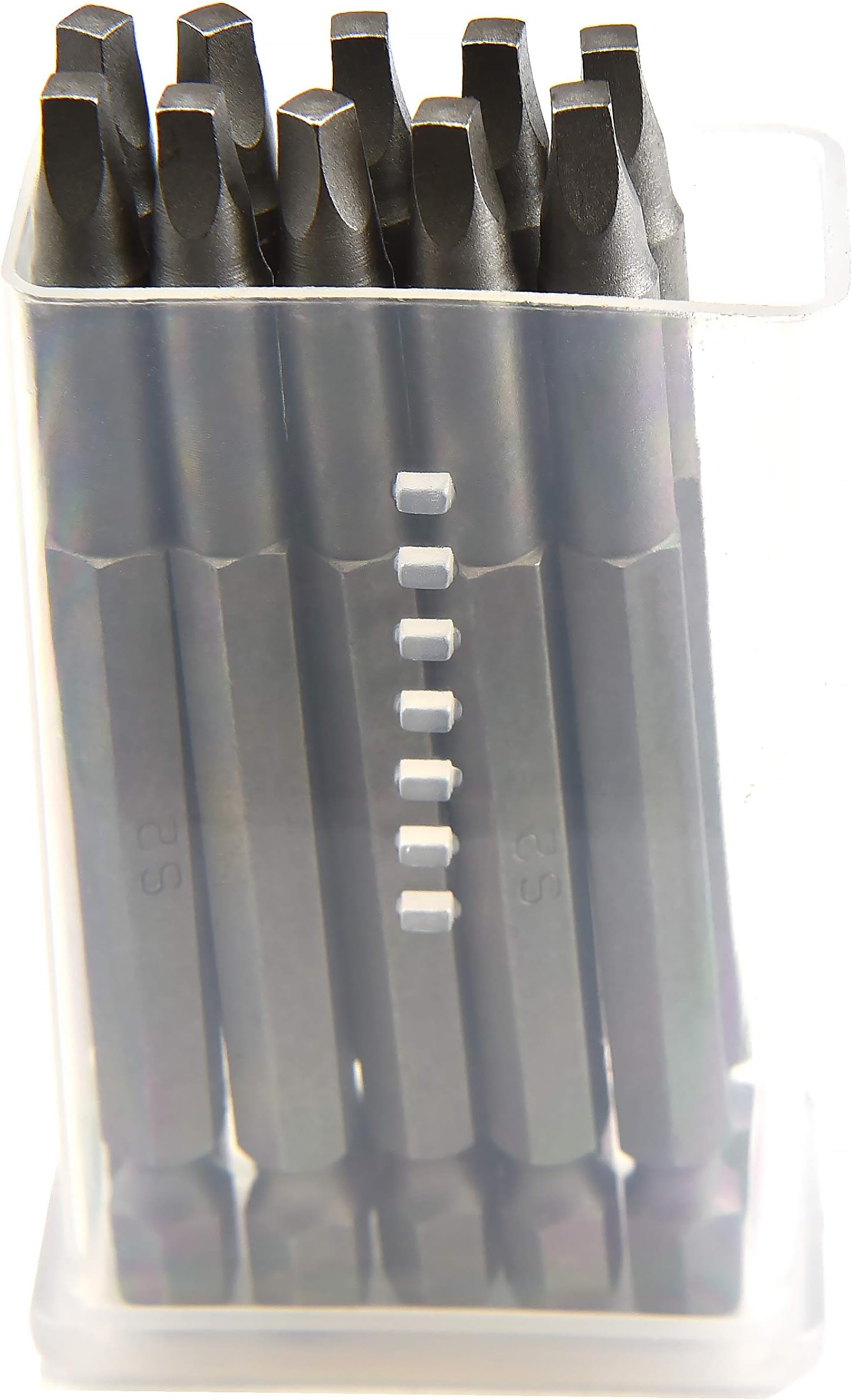 MaxTool10PCs 3-In Overall Length Screwdriver Power Bits Square SQ1 SQ2 SQ3 Assorted Tip/Point/Head 1/4" Hex Driver 6150 Alloy Steel; SQsx3P10-6150