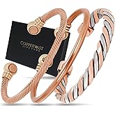Coppervast Copper Bracelets- for Men and Women| Set of 3 with Gift Bag |Handmade 100% Copper