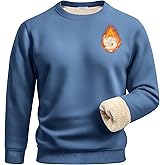 Flygo Men's Warm Sherpa Lined Crewneck Sweatshirts Fleece Pullover Tops Heavy-weight Thick Thermal Cotton Sweat-Shirts