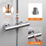 Grifema G17005 Thermostatic Shower Mixer Bar With Two Outlets Chrome view 5