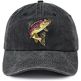 Tynqwegui Fishing Hat for Men Women, Funny Embroidered Adjustable Cotton Fish Baseball Cap