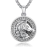 CUOKA MIRACLE Horse Necklace for Women Men 925 Sterling Silver Horse Pendant Necklace Vintage Animal Jewelry for Friends Birthday Holiday Christmas Anniversary