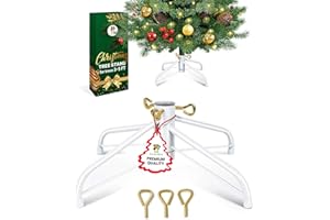 GARDENBRO Artificial Christmas Tree Stand Replacement For Trees Up To 5 Feet Tall - Foldable Metal Christmas Tree Stand Artificial Tree Base 18-inch Diameter - Securely Fits 0.5-1.35 Inch Poles [White,18"/45cm]