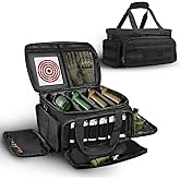 ZKOO Tactical Pistol Range Bag, Pistol Shooting Range Bag for 4 Handguns with 3 Velcro Dividers 6 Magazine Slots and Extra Pockets Ammo Suitable for Shooting Training Grounds, Shooting Ranges(Black)