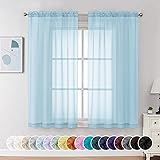 Chyhomenyc Sky Blue Sheer Curtains 54 Inch Long 2