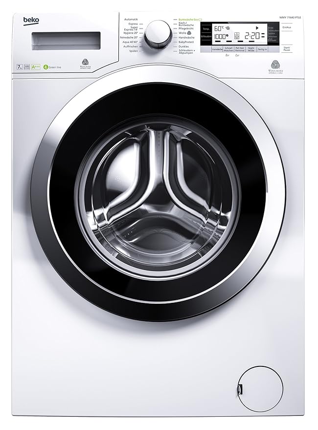 Beko WMY 71643 PTLE Waschmaschine Frontlader / A+++ / 1600 UpM / 7 kg / Weiß / Pet Hair Removal / Mengenautomatik / Watersafe