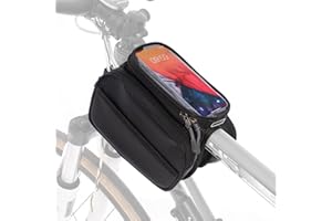 HOMEE Bike Frame Bag, Bike Phone Mount Bag Waterproof, Bicycle Handlebar Bag with Touch Screen,Top Tube Bike Bag Fits Phones 