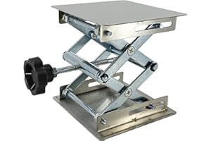 TEXALAN(R) Lab Jack Stainless Steel Lift Table 100mm x 100mmMini Scissor Jack 4"x4"x6" Max Load 6.6 lbs/3kg
