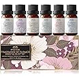 BlissfulBlend 6 Pack Aromatherapy Essential Oils Set Diffuser for Home Care Lavender Jasmine Rose Chamomile Sakura Gardenia Fragrance of Spring Flower Essential Oil Gift Set for Candle Making 10ML