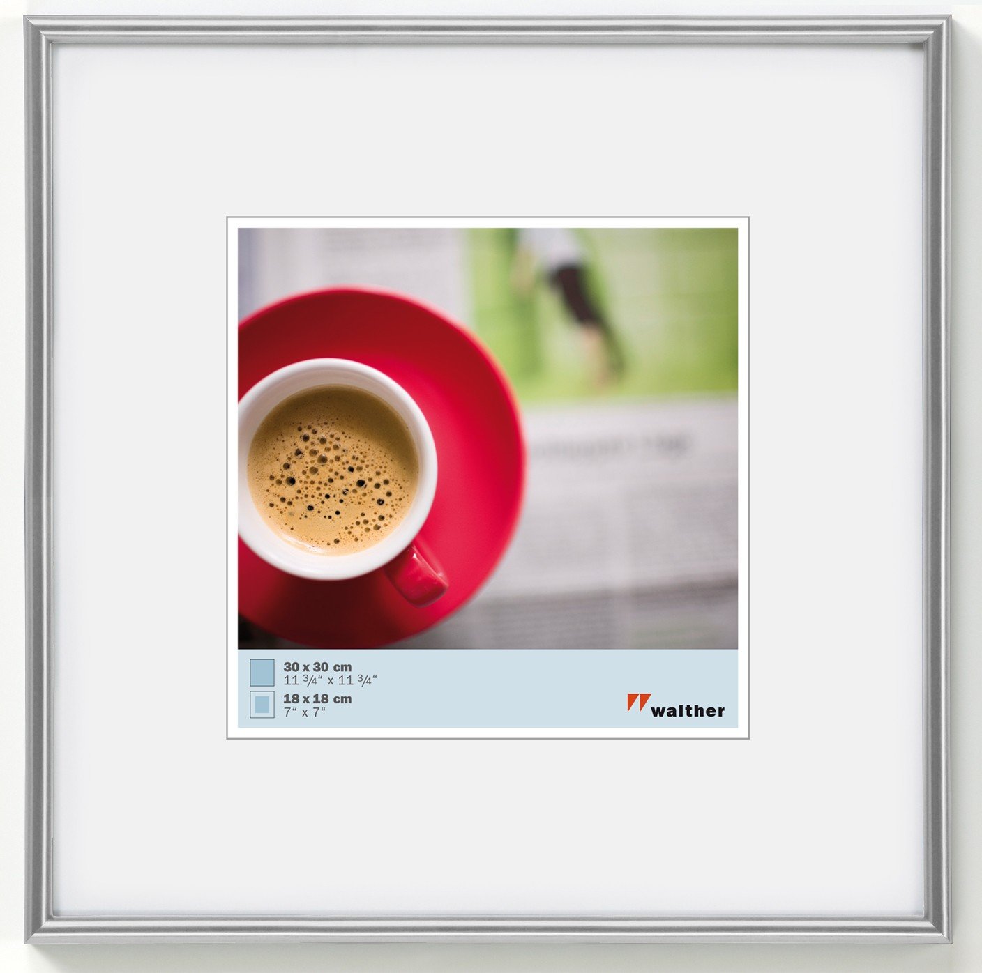 walther design Picture Frame Silver 40 x 40 cm Galeria Plastic Frame KS440H — image 1