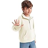 Haloumoning Boys Thumb Hole Sweatshirts Half Zipper Long Sleeve Fleece Pullover with Pockets 5-14 Years