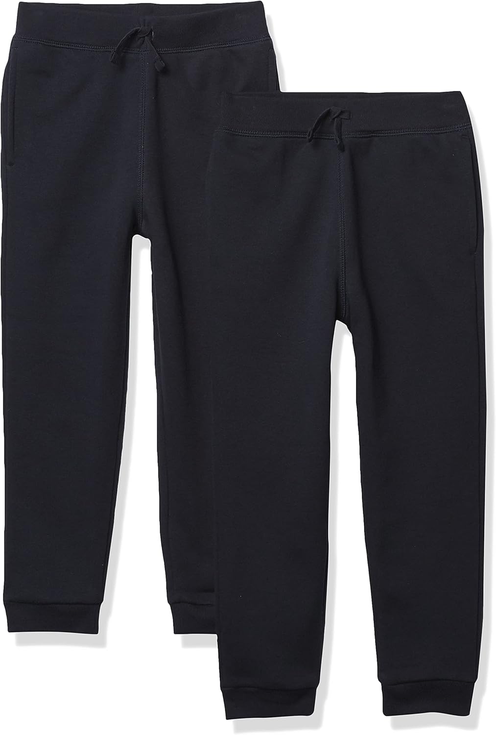 The Children's Place Baby and Toddler Boys Uniform Active Fleece Jogger Pants 2Pack, NEW NAVY