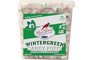 Red Bird Wintergreen Mints, Individually Wrapped Candy, Gluten Free Breath Mints, 52 oz Tub
